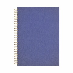 3d dark blue spiral notebook isolated on a white background.
