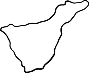 doodle freehand drawing of tenerife island map.
