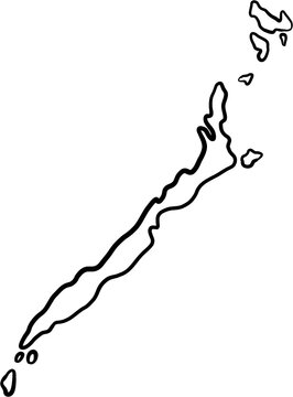 doodle freehand drawing of palawan island map.