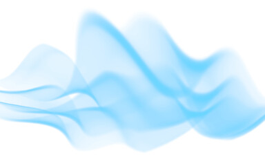 Color, blue and art wave on transparent background for creativity, element design or texture on png pattern. Abstract vapor, creative flow and isolated graphic and illustration for effect