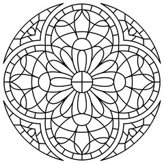 Obraz premium Stained-glass window in gothic style. Medieval mosaic tile texture.