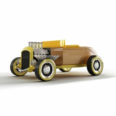 3d illustration of a retro car isolated on a white background
