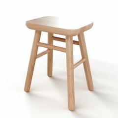 Vertical shot of a modern wooden bar chair isolated on a white background