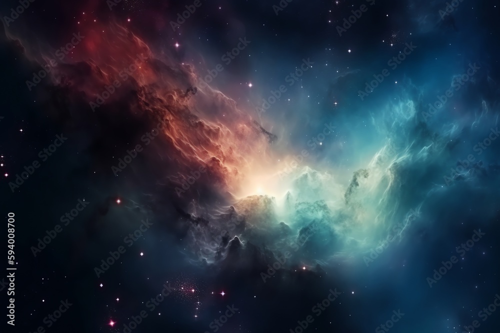 Canvas Prints space nebula and galaxy. generative ai
