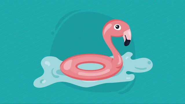 flamingo float beach accessory animation