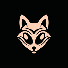 Fox alien head modern creative logo design