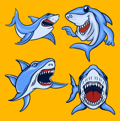 Illustration vector graphic of SHARK COLLECTION suitable for logo product also for design merchandise