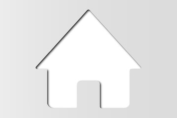 Fototapeta na wymiar Paper cut house icon isolated on grey background