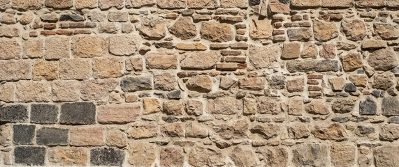 historic town wall, old stone wall texture