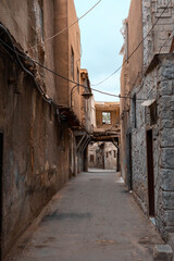 narrow street in old city of Damascus, Syria