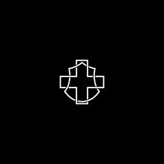 Obraz premium Medical shield icon isolated on dark background