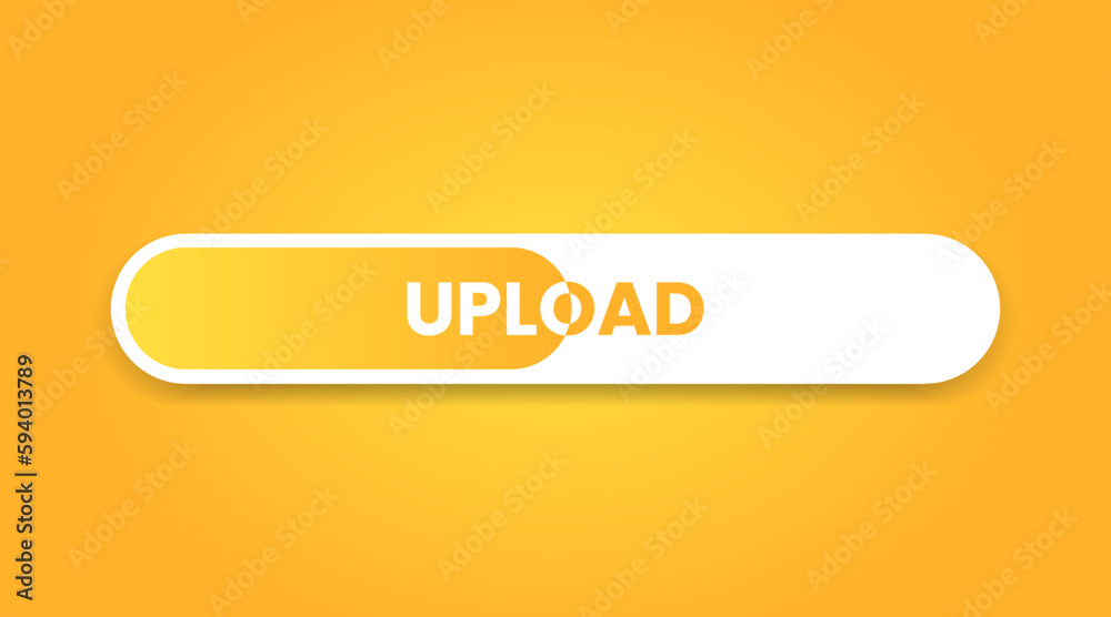 Poster 3D upload download bar button icon. Upload icon. Down arrow bottom side symbol. Click here button. Save cloud icon push button for UI UX, website, mobile application.