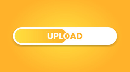 3D upload download bar button icon. Upload icon. Down arrow bottom side symbol. Click here button. Save cloud icon push button for UI UX, website, mobile application.