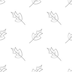 Seamless vector hand drawn pattern with leaves