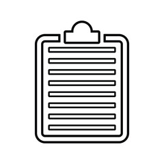 Business, clipboard, item outline icon. Line art vector.