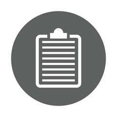 Business, clipboard, item icon. Gray vector graphics.