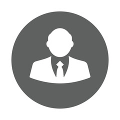 Business, formal, male icon. Gray vector graphics.