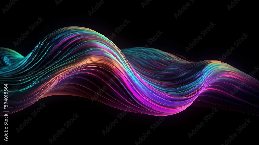 Aufkleber a stunning abstract background with glowing neon lines that represent data transfer. this scientific