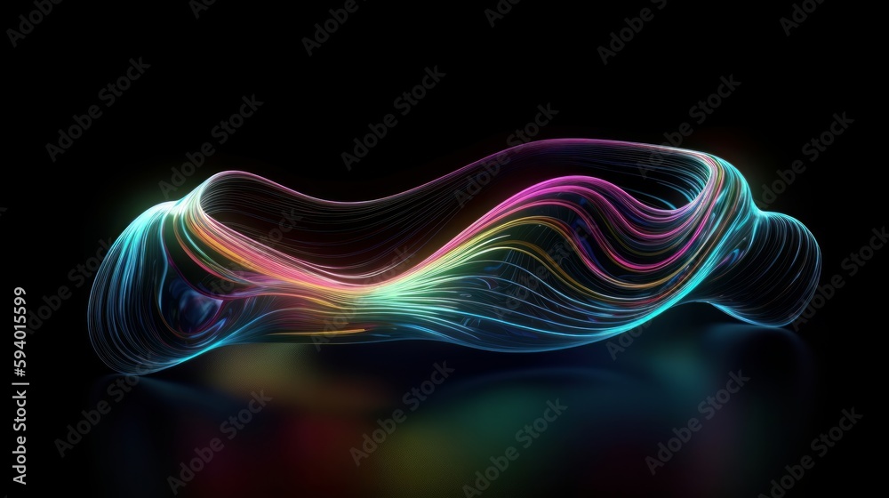 Aufkleber a stunning abstract background with glowing neon lines that represent data transfer. this scientific