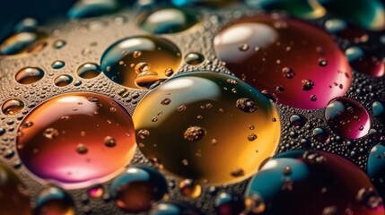 Close-up Of Raindrops On Glass. Generative ai