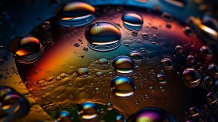 Close-up Of Raindrops On Glass. Generative ai