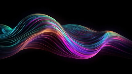 Fototapeta na wymiar A stunning abstract background with glowing neon lines that represent data transfer. This scientific digital wallpaper is perfect for illustrating the concept of neurolink. Generative ai