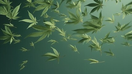 Cannabis seamless pattern. Generative ai
