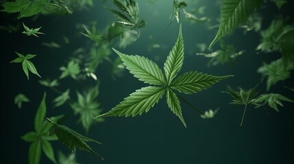 Cannabis seamless pattern. Generative ai