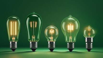 Light bulb lamps on a colour background. Generative ai