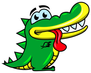 funny cute green dragon