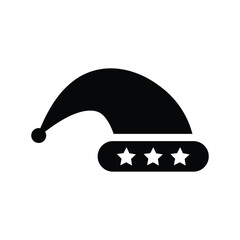 Cap, Christmas, celebration, party icon. Black vector graphics.