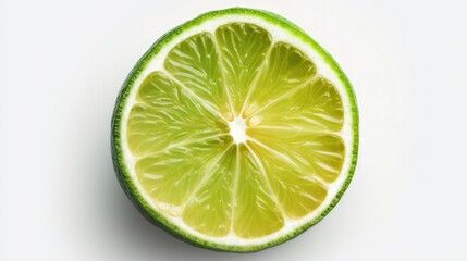 Cut fresh ripe lime isolated. Generative ai