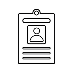 Card, id outline icon. Line art vector.