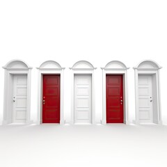 White and red doors, Ai Generative.