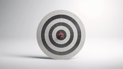A bullseye target on a white background, with a red arrow pointing to it, created with generative ai