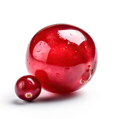 A stunningly cinematic shot of a  Cranberry . The Cranberry look juicy and delectable, perfectly illuminated by accent lighting against a pure white background. 
