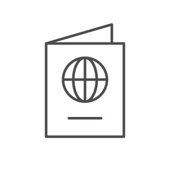 Paper passport line outline icon