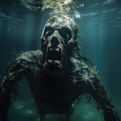 Dark Ocean: Drowned Reborn - Digital Art with Generative AI Technology