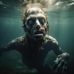 Dark Ocean: Drowned Reborn - Digital Art with Generative AI Technology