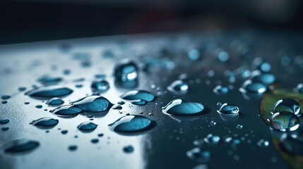 Close up on water drop. generative ai