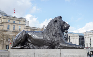 The beautiful Trafalgar Square in London - obrazy, fototapety, plakaty