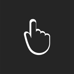 Cursor line icon. Click action sign  isolated on black background