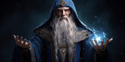 fantasy regal human wizard, dnd character concept, generative ai