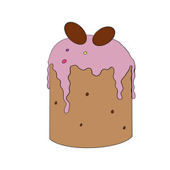 cake with chocolate eggs 