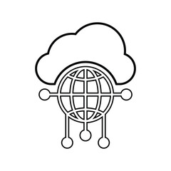 Cloud, connectivity, network line icon. Outline vector.