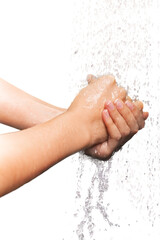 Fototapeta premium Hands Washed with Water