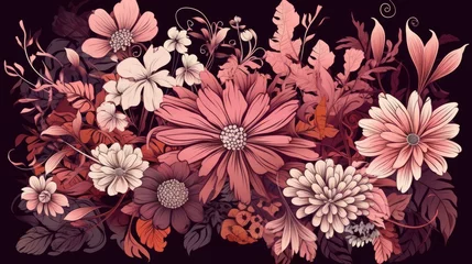 Tuinposter Beautiful motivational floral background © AdriFerrer