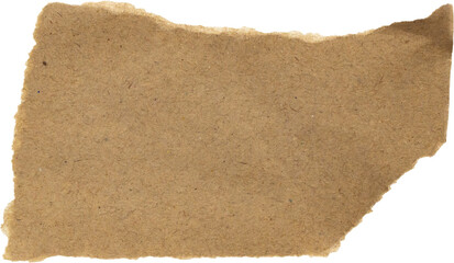 Brown Cardboard paper piece isolated on white background