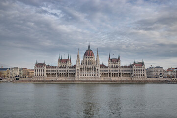 Fototapeta premium View of architecture and parliament in Budapest Hungary