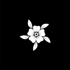 Simple style Flower icon isolated on black background